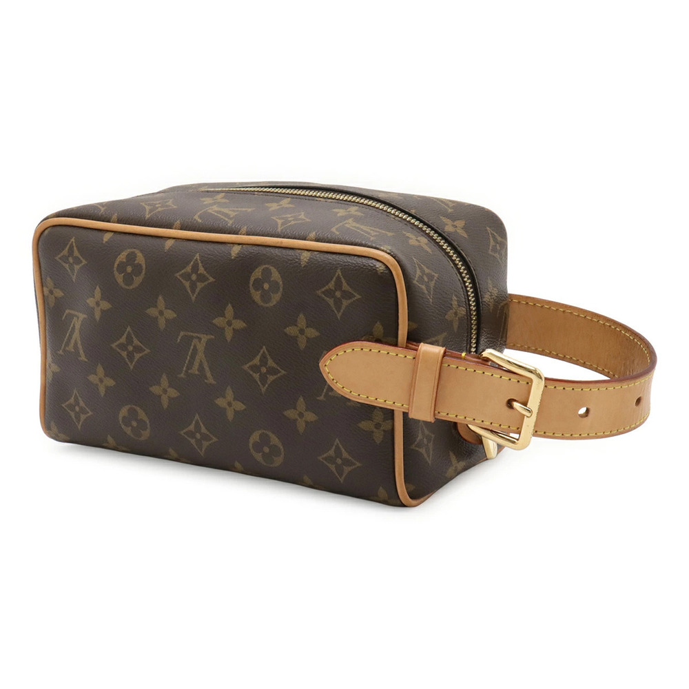 Louis Vuitton Pouch Dopp Shoulder Bag Handbag Monogram Locker Brown